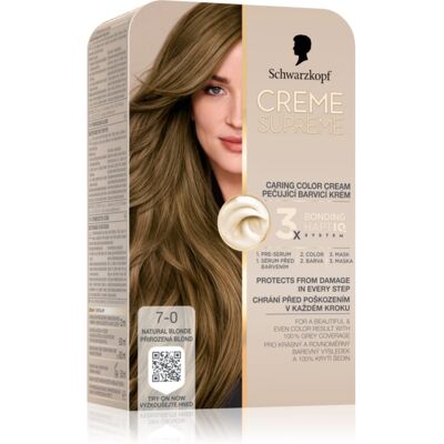 Schwarzkopf Creme Supreme Culoare permanenta pentru par culoare 7-0 Natural Blonde 60 ml Schwarzkopf Creme Supreme Culoare permanenta pentru par culoare 7-0 Natural Blonde 60 ml