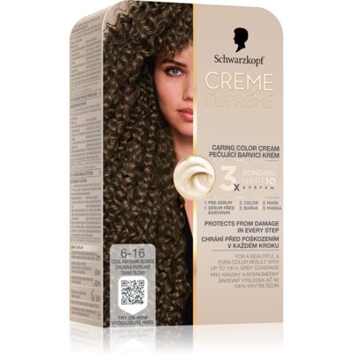 Schwarzkopf Creme Supreme Culoare permanenta pentru par culoare 6-16 Cool Ash Dark Blonde 60 ml Schwarzkopf Creme Supreme Culoare permanenta pentru par culoare 6-16 Cool Ash Dark Blonde 60 ml