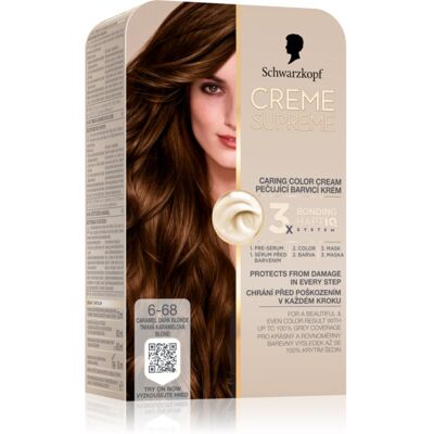 Schwarzkopf Creme Supreme Culoare permanenta pentru par culoare 6-68 Caramel Dark Blonde 60 ml Schwarzkopf Creme Supreme Culoare permanenta pentru par culoare 6-68 Caramel Dark Blonde 60 ml
