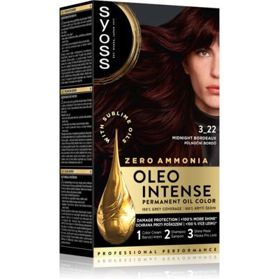 Vopsea de păr Syoss Oleo Intense Bordeaux - Ulei, 50ml Vopsea de păr Syoss Oleo Intense Bordeaux - Ulei, 50ml