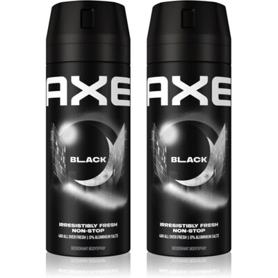 Axe Black Frozen Pear & Cedarwood spray şi deodorant pentru corp ambalaj economic 2 x 150 ml Axe Black Frozen Pear & Cedarwood spray şi deodorant pentru corp ambalaj economic 2 x 150 ml
