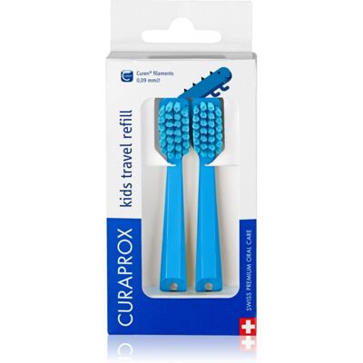 Curaprox Kids Travel refill capete de schimb periuta de dinti Blue 2 buc Curaprox Kids Travel refill capete de schimb periuta de dinti Blue 2 buc
