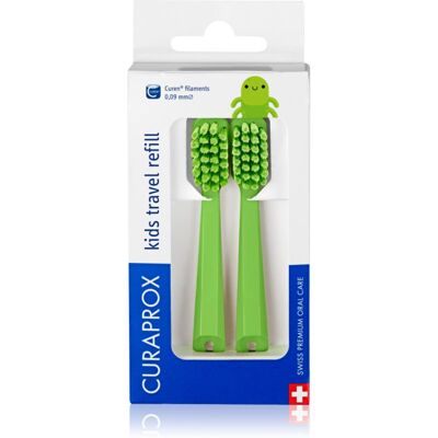 Curaprox Kids Travel refill capete de schimb periuta de dinti Green 2 buc Curaprox Kids Travel refill capete de schimb periuta de dinti Green 2 buc