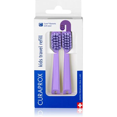 Curaprox Kids Travel refill capete de schimb periuta de dinti Purple 2 buc Curaprox Kids Travel refill capete de schimb periuta de dinti Purple 2 buc