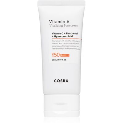 Cosrx Vitamin E Vitalizing Sunscreen crema de soare pentru fata anti-imbatranire SPF 50+ 50 ml Cosrx Vitamin E Vitalizing Sunscreen crema de soare pentru fata anti-imbatranire SPF 50+ 50 ml