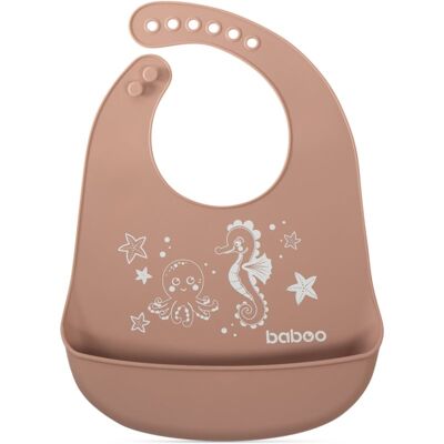 Baboo Silicone Bib bavețică Au Naturale, 4m+ 1 buc Baboo Silicone Bib bavețică Au Naturale, 4m+ 1 buc