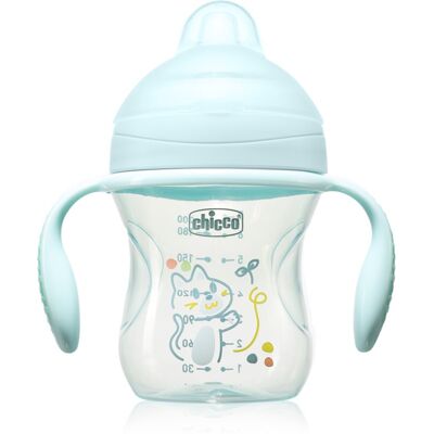 Chicco Transition Cup 4m+ cană pentru antrenament cu mânere Teal 200 ml Chicco Transition Cup 4m+ cană pentru antrenament cu mânere Teal 200 ml