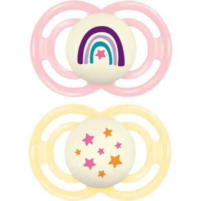 MAM Perfect Night 16+ months suzetă Pink/ Yellow 2 buc MAM Perfect Night 16+ months suzetă Pink/ Yellow 2 buc