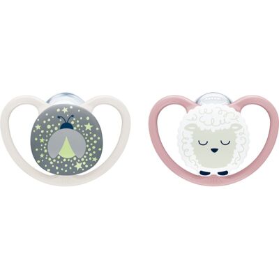 NUK Perfect Match Air Night 0-6 m suzetă Firefly/Sheep 2 cm NUK Perfect Match Air Night 0-6 m suzetă Firefly/Sheep 2 cm