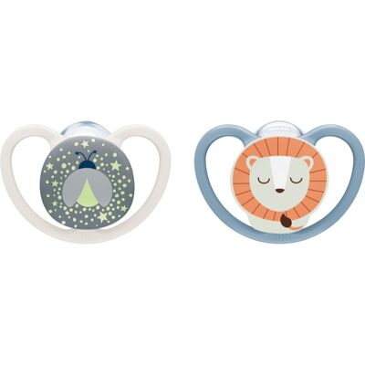 NUK Perfect Match Air Night 0-6 m suzetă Firefly/Lion 2 cm NUK Perfect Match Air Night 0-6 m suzetă Firefly/Lion 2 cm