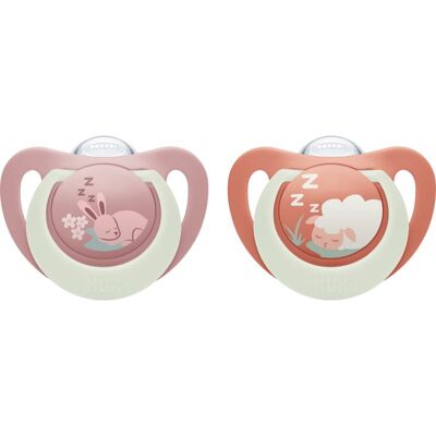 NUK First Choice Night 0-6m suzetă Bunny/Sheep 2 cm NUK First Choice Night 0-6m suzetă Bunny/Sheep 2 cm