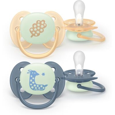 Philips Avent Ultrasoft Night SCF094/03 6-18m suzetă Neutral 2 buc Philips Avent Ultrasoft Night SCF094/03 6-18m suzetă Neutral 2 buc