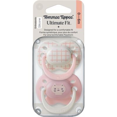 Tommee Tippee Ultimate Fit 0-6m suzetă Girl 2 buc Tommee Tippee Ultimate Fit 0-6m suzetă Girl 2 buc
