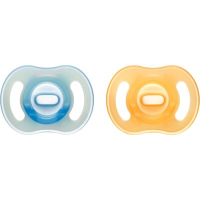 Tommee Tippee Ultra Light Night suzetă 6-18m Orange/ Blue 2 buc Tommee Tippee Ultra Light Night suzetă 6-18m Orange/ Blue 2 buc