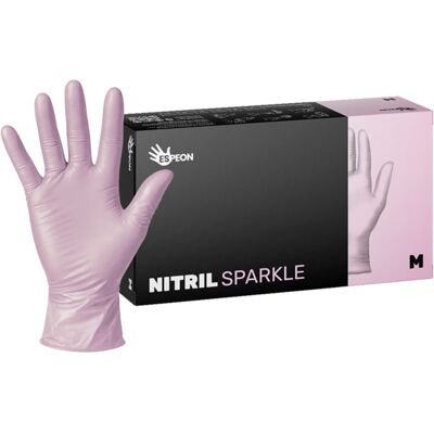 Espeon Nitril Sparkle Pearlescent Pink mănuși din nitril, fără pudră mărime M 2x50 buc Espeon Nitril Sparkle Pearlescent Pink mănuși din nitril, fără pudră mărime M 2x50 buc