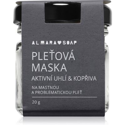 Almara Soap Face Active Charcoal & Nettle mască pentru față pentru ten gras si problematic 20 g Almara Soap Face Active Charcoal & Nettle mască pentru față pentru ten gras si problematic 20 g