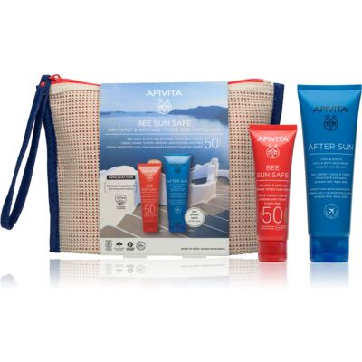 Apivita Bee Sun Safe Anti-spot & Anti-age Tinted Sun Protection set plaja Apivita Bee Sun Safe Anti-spot & Anti-age Tinted Sun Protection set plaja