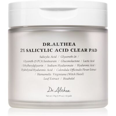 Dr. Althea 2% Salicylic Acid Clear Pad discuri pentru curatare cu acid salicilic 65 buc Dr. Althea 2% Salicylic Acid Clear Pad discuri pentru curatare cu acid salicilic 65 buc