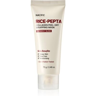 Nacific Rice + Pepta Collagen Peel-off Wrapping Mask masca faciala hidratanta pentru uniformizarea nuantei tenului 70 g Nacific Rice + Pepta Collagen Peel-off Wrapping Mask masca faciala hidratanta pentru uniformizarea nuantei tenului 70 g