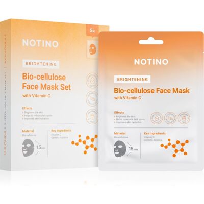 Notino Brightening Bio-Cellulose Face Mask with Vitamin C set de măști textile pentru o piele mai luminoasa Notino Brightening Bio-Cellulose Face Mask with Vitamin C set de măști textile pentru o piele mai luminoasa