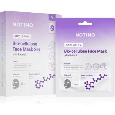 Notino Anti-Aging Bio-Cellulose Face Mask with Retinol set de măști textile antirid Notino Anti-Aging Bio-Cellulose Face Mask with Retinol set de măști textile antirid
