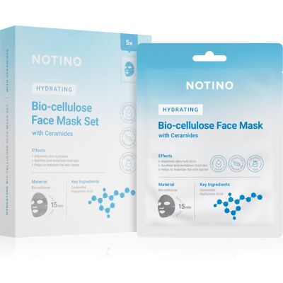 Notino Hydrating Bio-Cellulose Face Mask with Ceramides set de măști textile cu efect de hidratare Notino Hydrating Bio-Cellulose Face Mask with Ceramides set de măști textile cu efect de hidratare