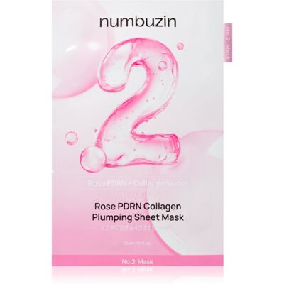 Numbuzin No. 2 Rose PDRN Collagen Plumping Sheet Mask mască textilă hidratantă pentru o piele mai luminoasa 5 buc Numbuzin No. 2 Rose PDRN Collagen Plumping Sheet Mask mască textilă hidratantă pentru o piele mai luminoasa 5 buc