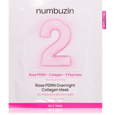 Numbuzin No. 2 Rose PDRN OverNight Collagen Mask mască hrănitoare profundă pentru noapte 4 buc Numbuzin No. 2 Rose PDRN OverNight Collagen Mask mască hrănitoare profundă pentru noapte 4 buc