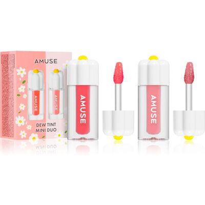 AMUSE Dew Tint Mini Duo set de luciu de buze hidratant culoare Warm Tone 2x1.5 g AMUSE Dew Tint Mini Duo set de luciu de buze hidratant culoare Warm Tone 2x1.5 g