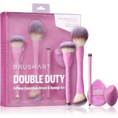 BrushArt Double Duty 5-Piece Essentials Brush & Sponge Set set perii machiaj BrushArt Double Duty 5-Piece Essentials Brush & Sponge Set set perii machiaj
