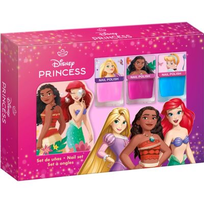 Disney Princess Nail Set set de lacuri de unghii pentru copii 3y+ Pink, Blue, Pink 3x4.5 ml Disney Princess Nail Set set de lacuri de unghii pentru copii 3y+ Pink, Blue, Pink 3x4.5 ml