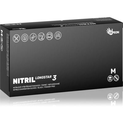 Espeon Nitril Longstar3 Black mănuși din nitril, fără pudră mărime M 2x50 buc Espeon Nitril Longstar3 Black mănuși din nitril, fără pudră mărime M 2x50 buc