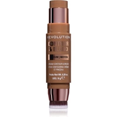 Revolution Contour & Blend Stick baton de contur cu pensulă culoare Medium 8 g Revolution Contour & Blend Stick baton de contur cu pensulă culoare Medium 8 g