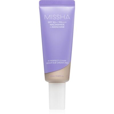 Missha M Perfect Cover Serum BB Cream Pro Crema BB ce ofera aspect perfect pielii SPF 50+ culoare #21 20 ml Missha M Perfect Cover Serum BB Cream Pro Crema BB ce ofera aspect perfect pielii SPF 50+ culoare #21 20 ml
