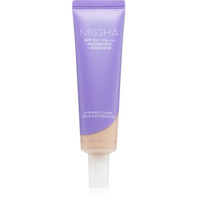 Missha M Perfect Cover Serum BB Cream Pro Crema BB ce ofera aspect perfect pielii SPF 50+ culoare #19 50 ml Missha M Perfect Cover Serum BB Cream Pro Crema BB ce ofera aspect perfect pielii SPF 50+ culoare #19 50 ml
