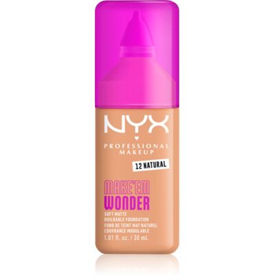 NYX Professional Makeup Make ‘Em Wonder make-up usor matifiant culoare 12 Natural 30 ml NYX Professional Makeup Make ‘Em Wonder make-up usor matifiant culoare 12 Natural 30 ml