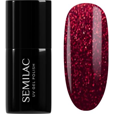 Semilac UV Hybrid Winter Wonderland lac de unghii sub forma de gel culoare 955 Holly Berry Red 7 ml Semilac UV Hybrid Winter Wonderland lac de unghii sub forma de gel culoare 955 Holly Berry Red 7 ml
