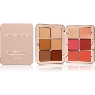 SOSU Cosmetics Complete Canvas Complexion Palette paleta pentru fata multifunctionala faciale culoare Medium 26.4 g SOSU Cosmetics Complete Canvas Complexion Palette paleta pentru fata multifunctionala faciale culoare Medium 26.4 g