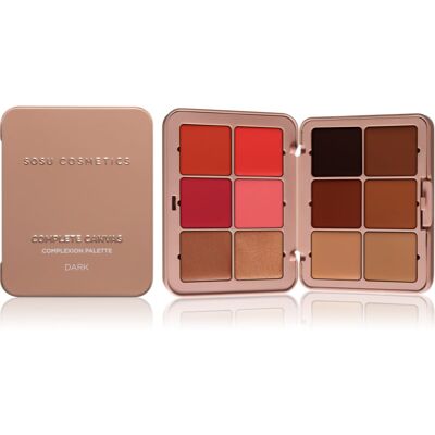 SOSU Cosmetics Complete Canvas Complexion Palette paleta pentru fata multifunctionala faciale culoare Dark 26.4 g SOSU Cosmetics Complete Canvas Complexion Palette paleta pentru fata multifunctionala faciale culoare Dark 26.4 g