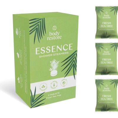 Body Restore Essence Shower Steamers tablete pentru duș parfum Fresh Tea Tree 3 buc Body Restore Essence Shower Steamers tablete pentru duș parfum Fresh Tea Tree 3 buc