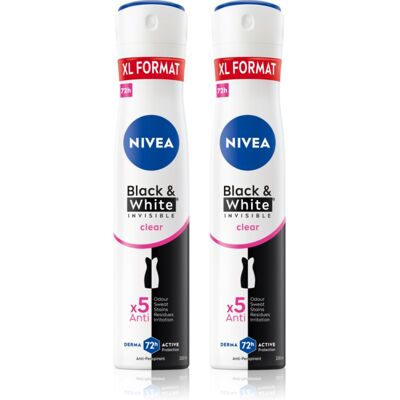 NIVEA Black & White Invisible Clear spray anti-perspirant ambalaj economic NIVEA Black & White Invisible Clear spray anti-perspirant ambalaj economic
