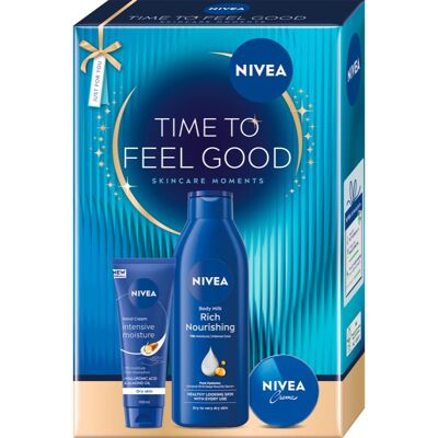 NIVEA Time to Feel Good set cadou nutritie si hidratare NIVEA Time to Feel Good set cadou nutritie si hidratare