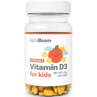 GymBeam Vitamin D3 for Kids tablete de supt pentru copii aroma Orange 74 g GymBeam Vitamin D3 for Kids tablete de supt pentru copii aroma Orange 74 g