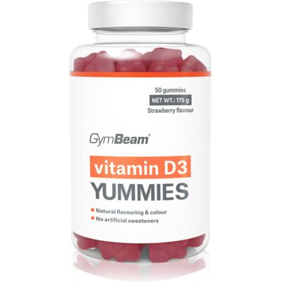 GymBeam Vitamin D3 Yummies bomboane tip jeleu pentru funcționarea normală a sistemului imunitar, sănătatea oaselor, a dinților și activitatea musculară 60 buc GymBeam Vitamin D3 Yummies bomboane tip jeleu pentru funcționarea normală a sistemului imunitar, sănătatea oaselor, a dinților și activitatea musculară 60 buc