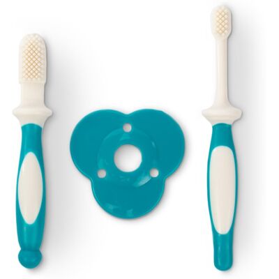 Baboo Toothbrush Set set pentru îngrijirea dentară pentru bebeluși 6-12 m 2 buc Baboo Toothbrush Set set pentru îngrijirea dentară pentru bebeluși 6-12 m 2 buc
