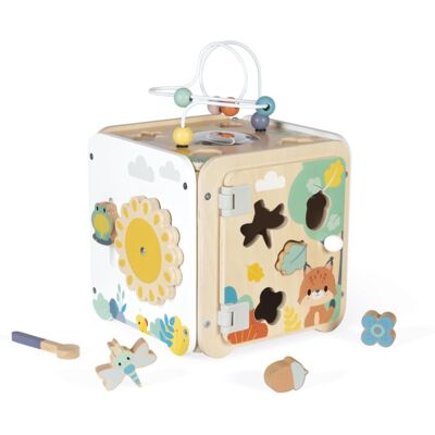 Janod Pure Activity Cube jucărie cu activități 18m+ 1 buc Janod Pure Activity Cube jucărie cu activități 18m+ 1 buc