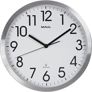 MAUL Ceas de perete MAULmove, aluminiu periat, Ø 305 mm, ceas cu mecanism radio