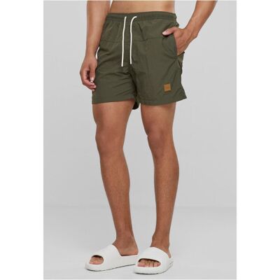 Urban Classics Men's Swimsuit Block Olive kaki S male Urban Classics Men's Swimsuit Block Olive kaki S male