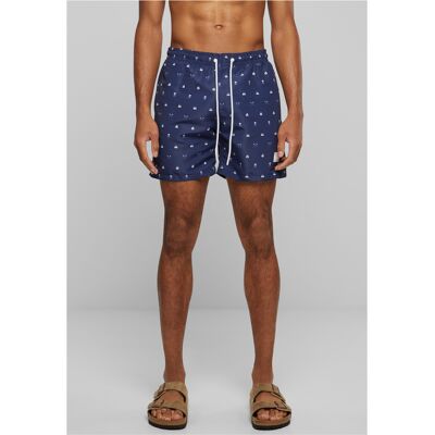 Urban Classics PatternSwim Shorts Skullandyacht Aop albastru XXL male Urban Classics PatternSwim Shorts Skullandyacht Aop albastru XXL male