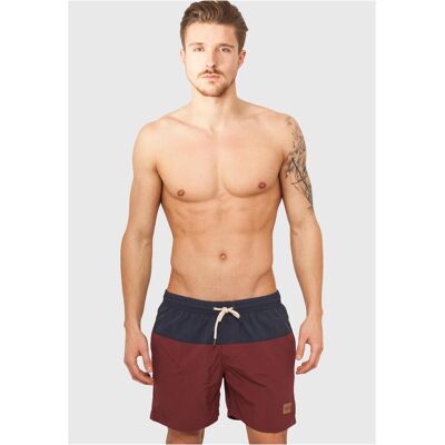 Urban Classics Men's Block Swimsuit Blue/Cherry rosu inchis M male Urban Classics Men's Block Swimsuit Blue/Cherry rosu inchis M male